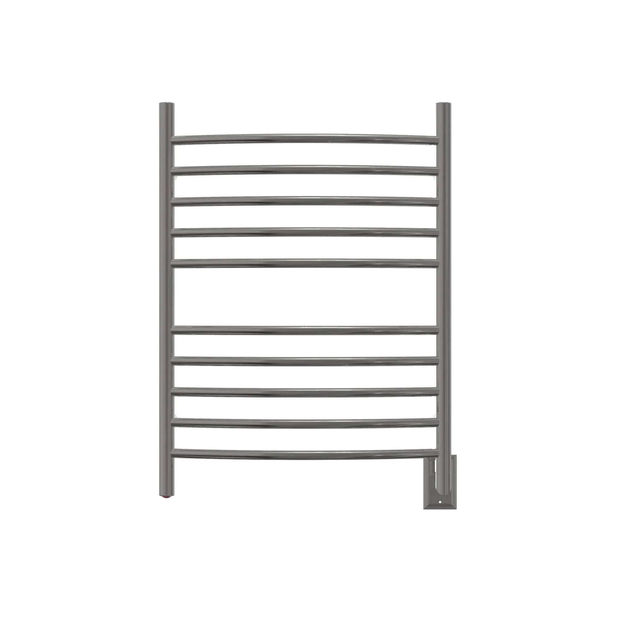 Amba Electric Towel Warmer 10-Curved Horizontal Bars Polished Stainless Steel