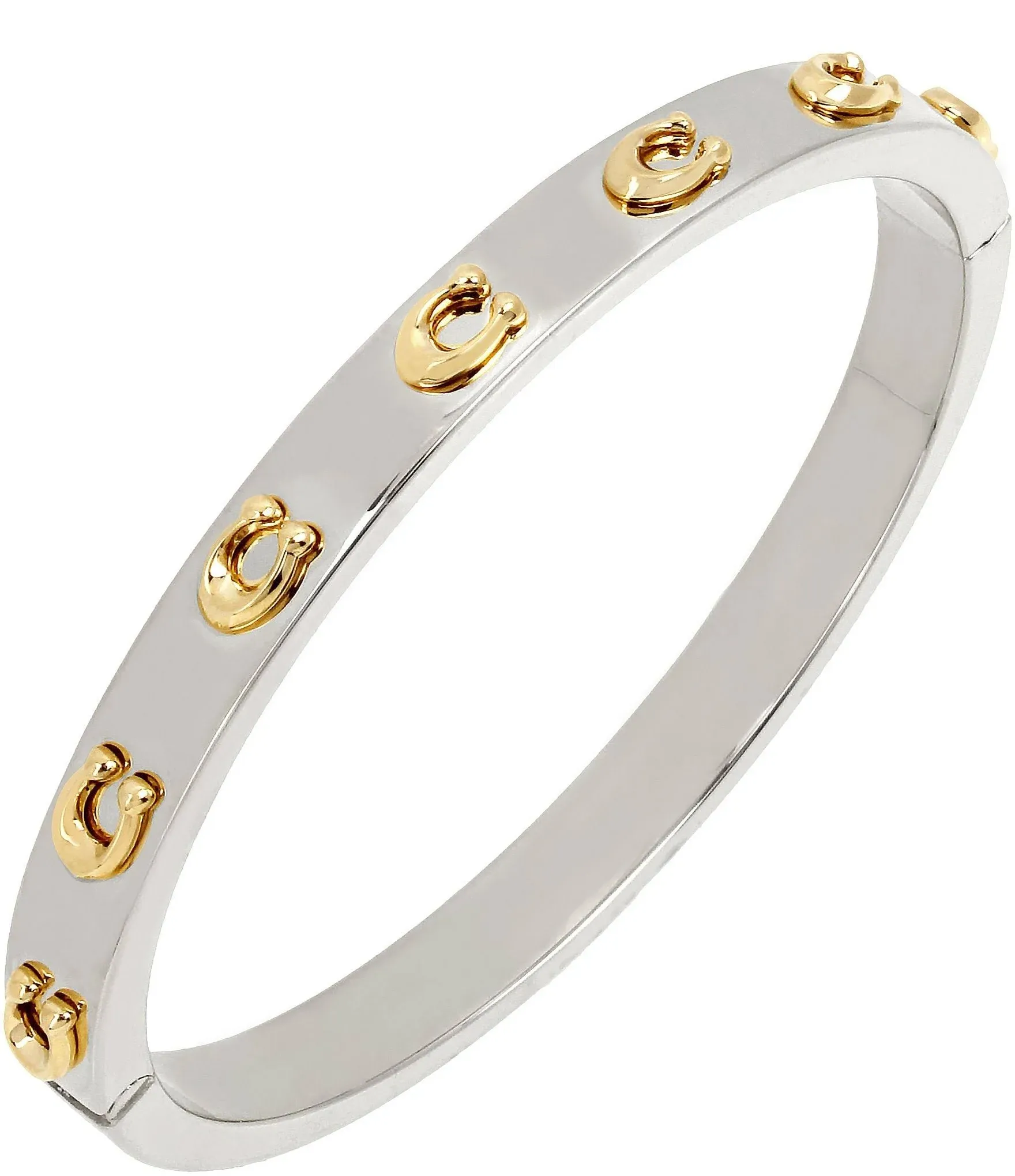 Coach Signature C Hinged Bangle Bracelet - Two-Tone