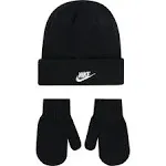 Nike Toddler Boys Beanie and Mittens 2 Piece Set (B(6A2961-023)/W, 2-4T)