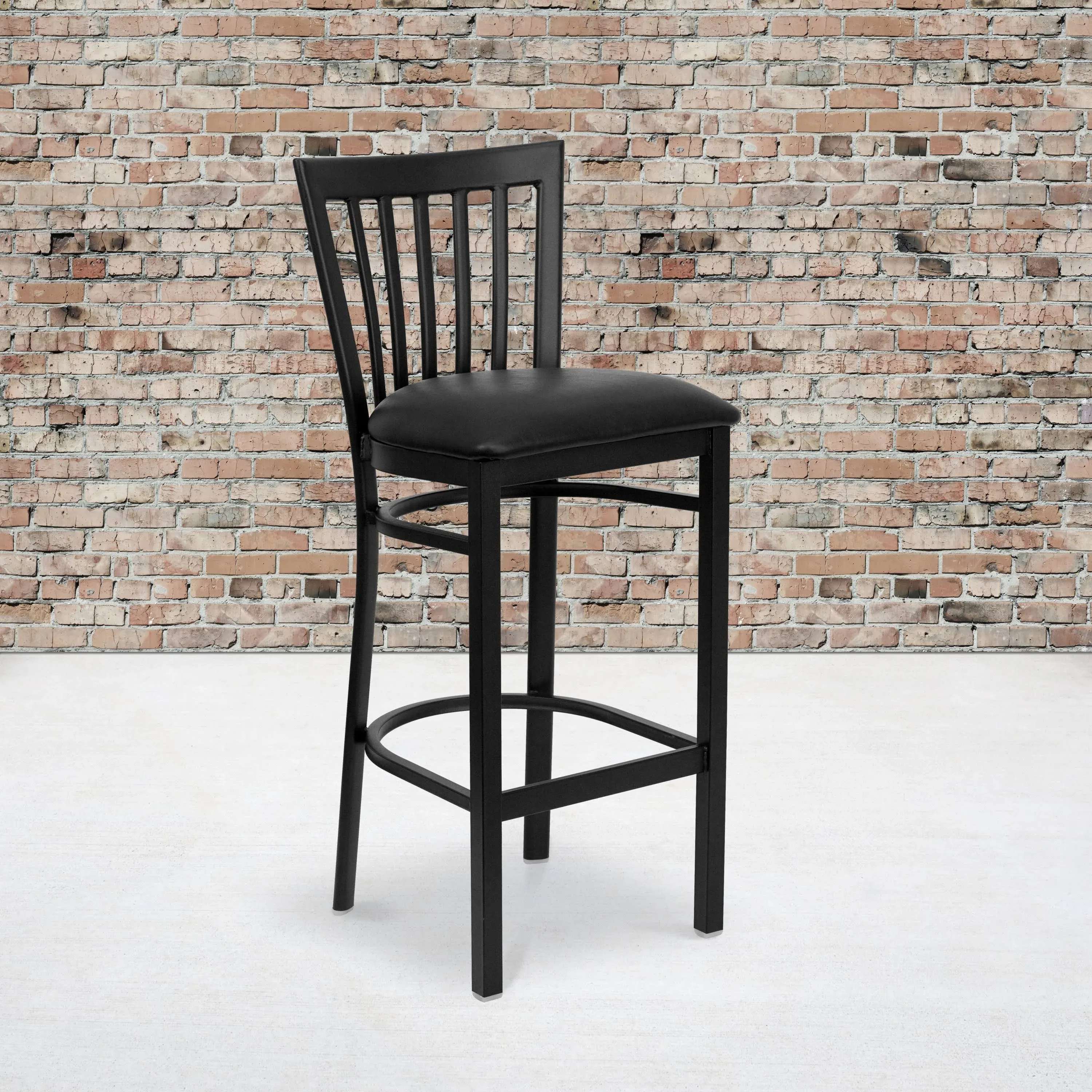 Flash Furniture Hercules Black School House Back Metal Restaurant Bar Stool ...