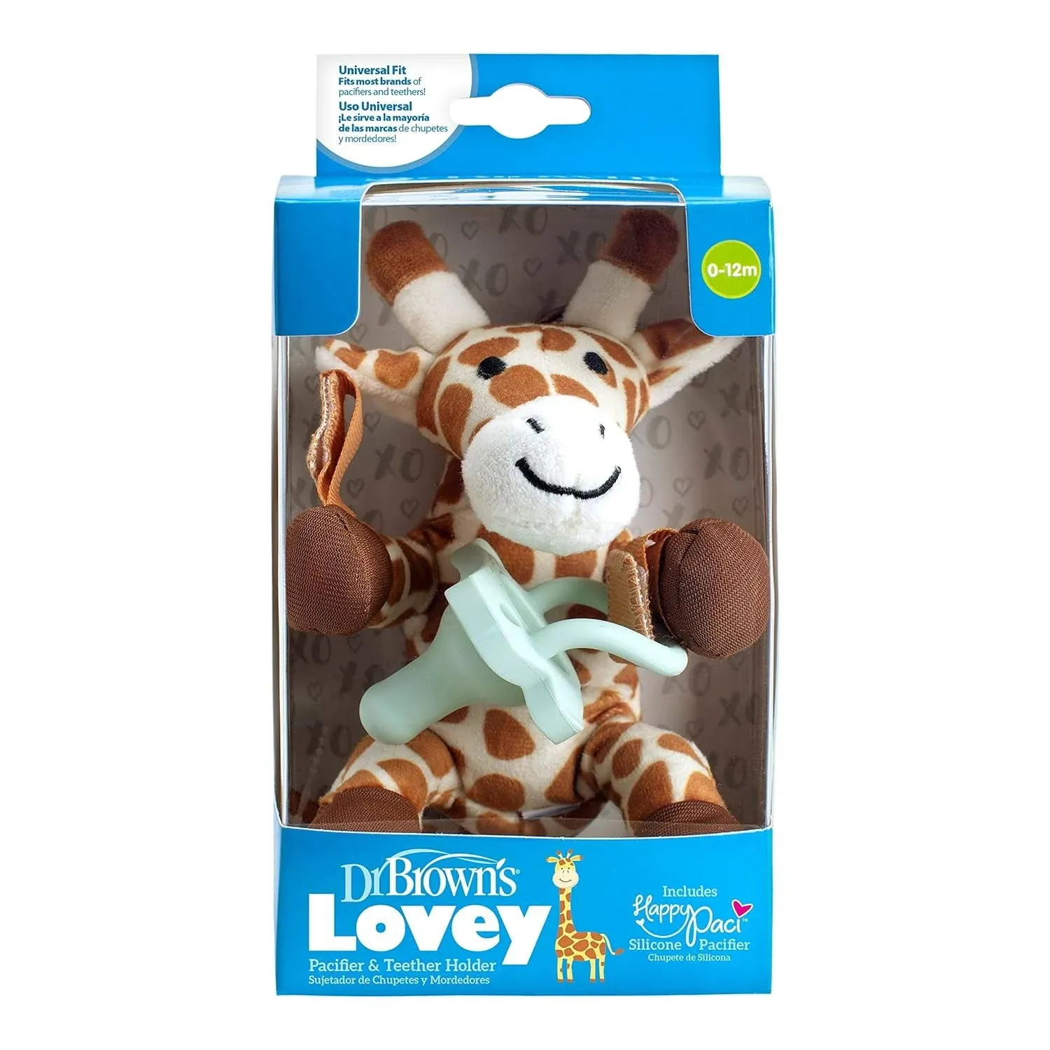 Dr. Brown&#039;s Lovey  Paci Pacifier Teether Holder, 0 To 12 Months Giraffe.  (a)