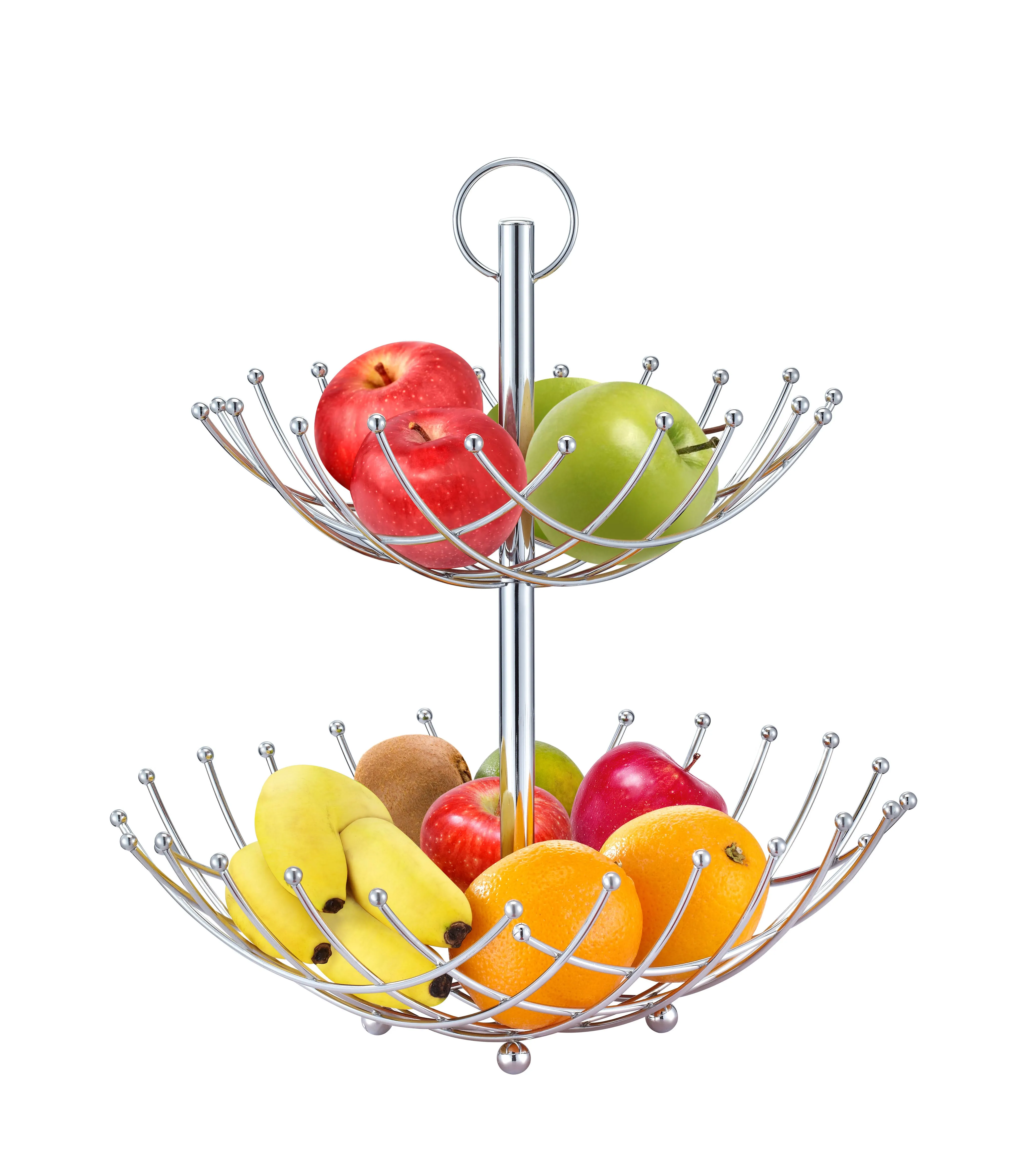 CONCORD 2 Tier Fruit Basket Grocery Countertop Rack Banana Bowl and Vegetable