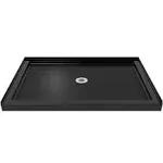 DreamLine Slimline 34"D x 48"W x 2 3/4"H Center Drain Single Threshold Shower Base, Black