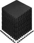 Yes4all Interlocking Exercise Foam Mats - 24 & 11sqm (Black Grey)