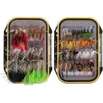 Bassdash Fly Fishing Flies Kit Fly Assortment Trout Bass Fishing with Fly Box, 36/64/72/76/80/96pcs with Dry/Wet Flies, Nymphs, Streamers