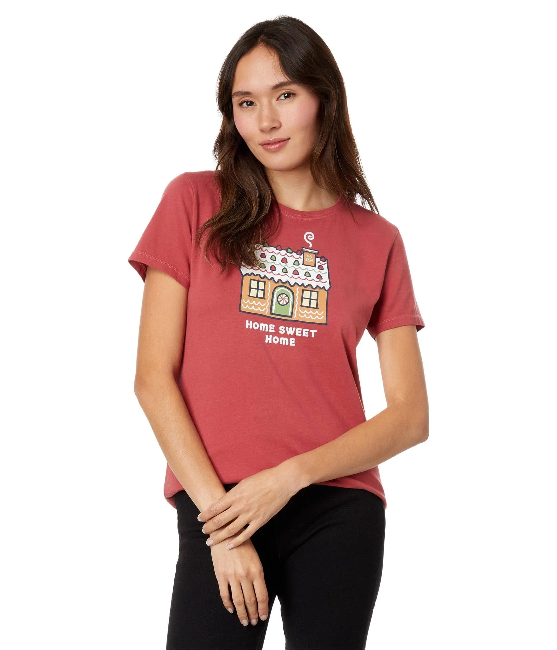 Life Is Good Women's Home Sweet Gingerbread Home Crusher Tee