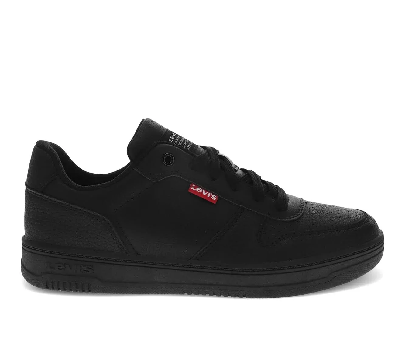 Levi's Kids Drive Lo Synthetic Leather Casual Lowtop Sneaker Shoe, Black Mono, Size 3.5