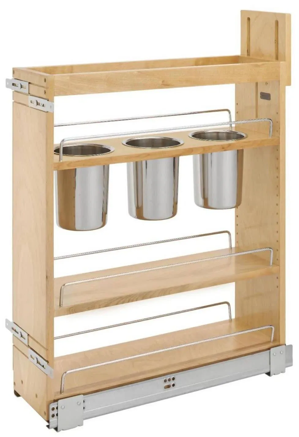 Rev-A-Shelf - Wood Base Cabinet Utility Pull Out Organizer w/Soft Close - 448UT-BCSC-6C