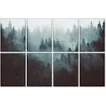 BUBOS 8 Pack Art Acoustic Panels Soundproof Wall Panels,48X32Inches Sound Absorbing Panels,Decorative Acoustical Wall Panels, Acoustic Treatment for Recording Studio,Adhesive Included,Fog Forest