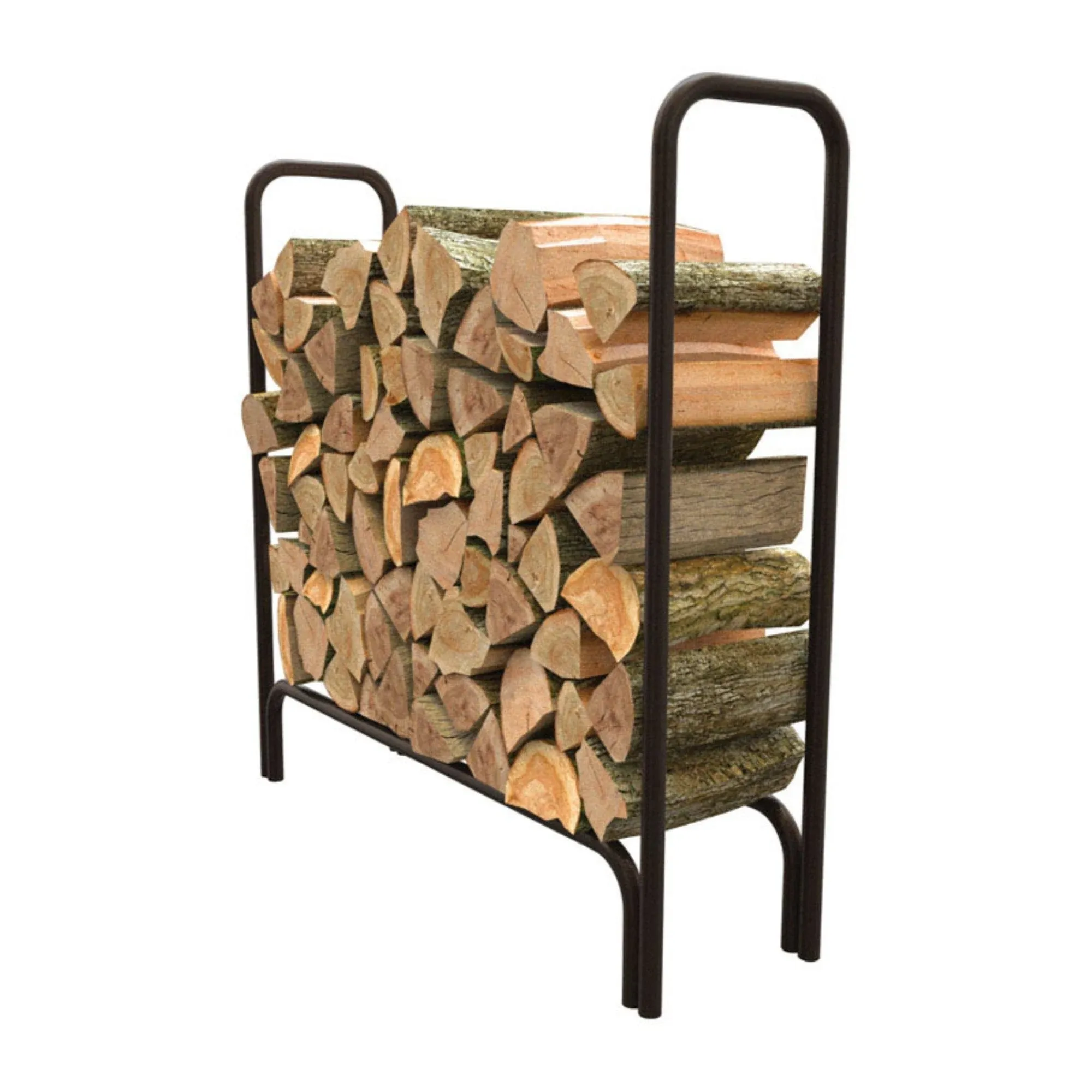 Black Powder Coated Steel Firewood Log Rack - 4ft - HouseyMart.com | Online Home Decor to kitchenware Shopping