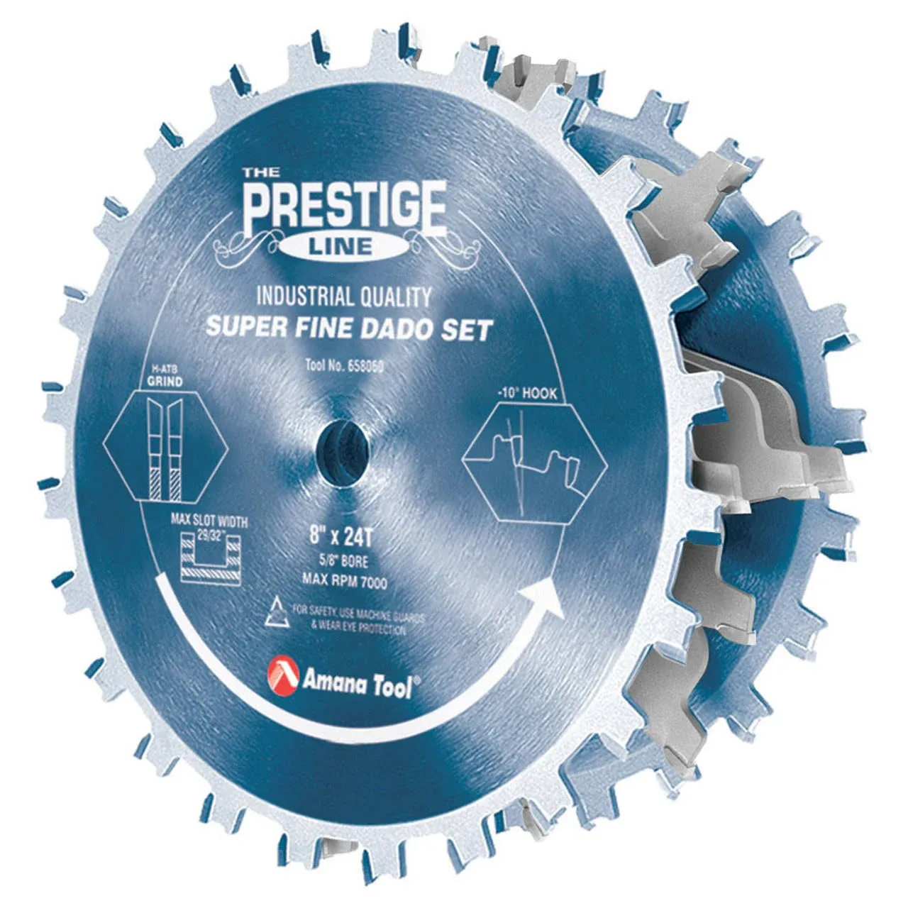 Amana Tool 658060C Electro Blu Coated Carbide Tipped Prestige Dado 8 inch D x 24T ...