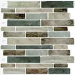 LONGKING Marble Peel and Stick Backsplash for Kitchen 3D Adhesive Tile