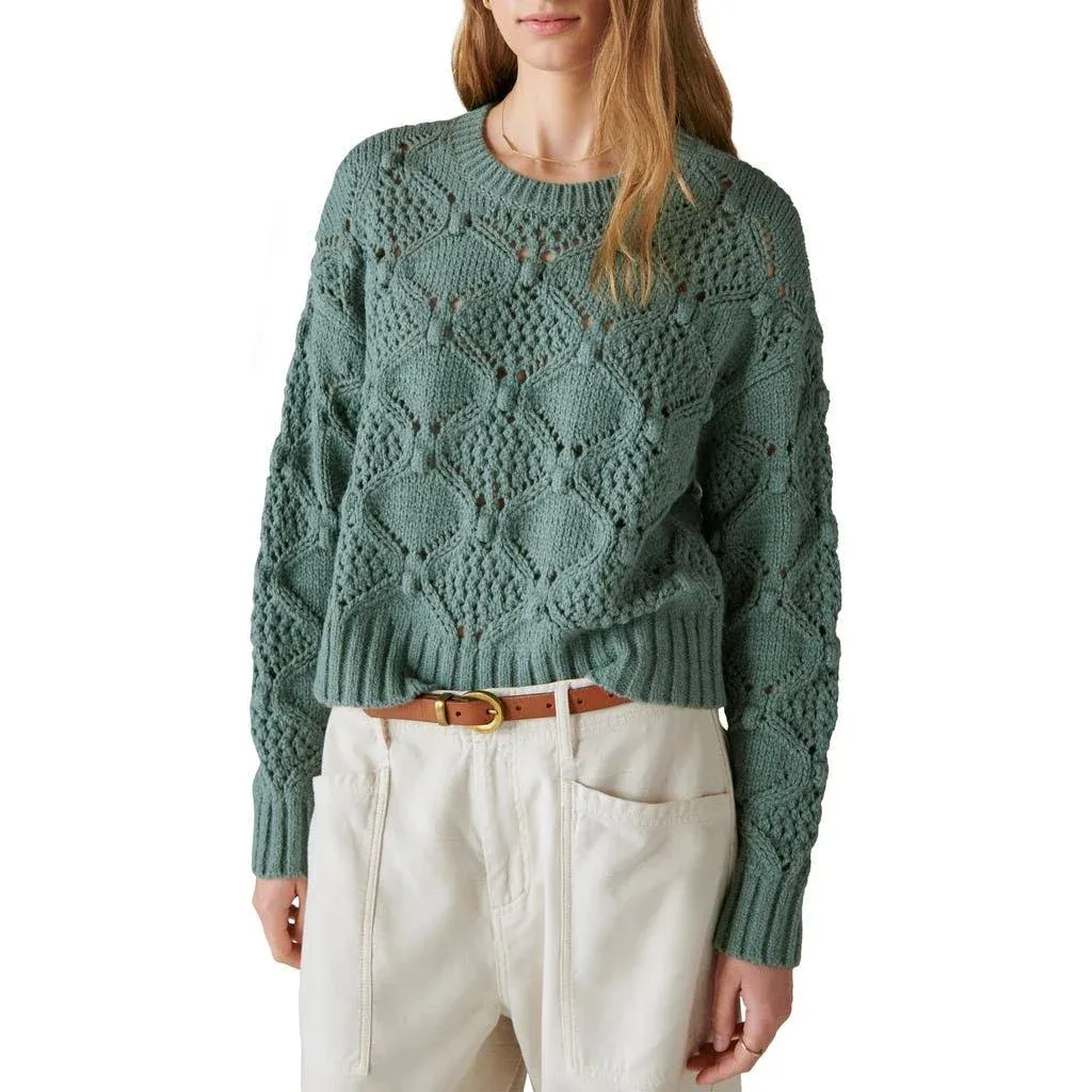 Lucky Brand Women's Open Stitch Pullover Sweater