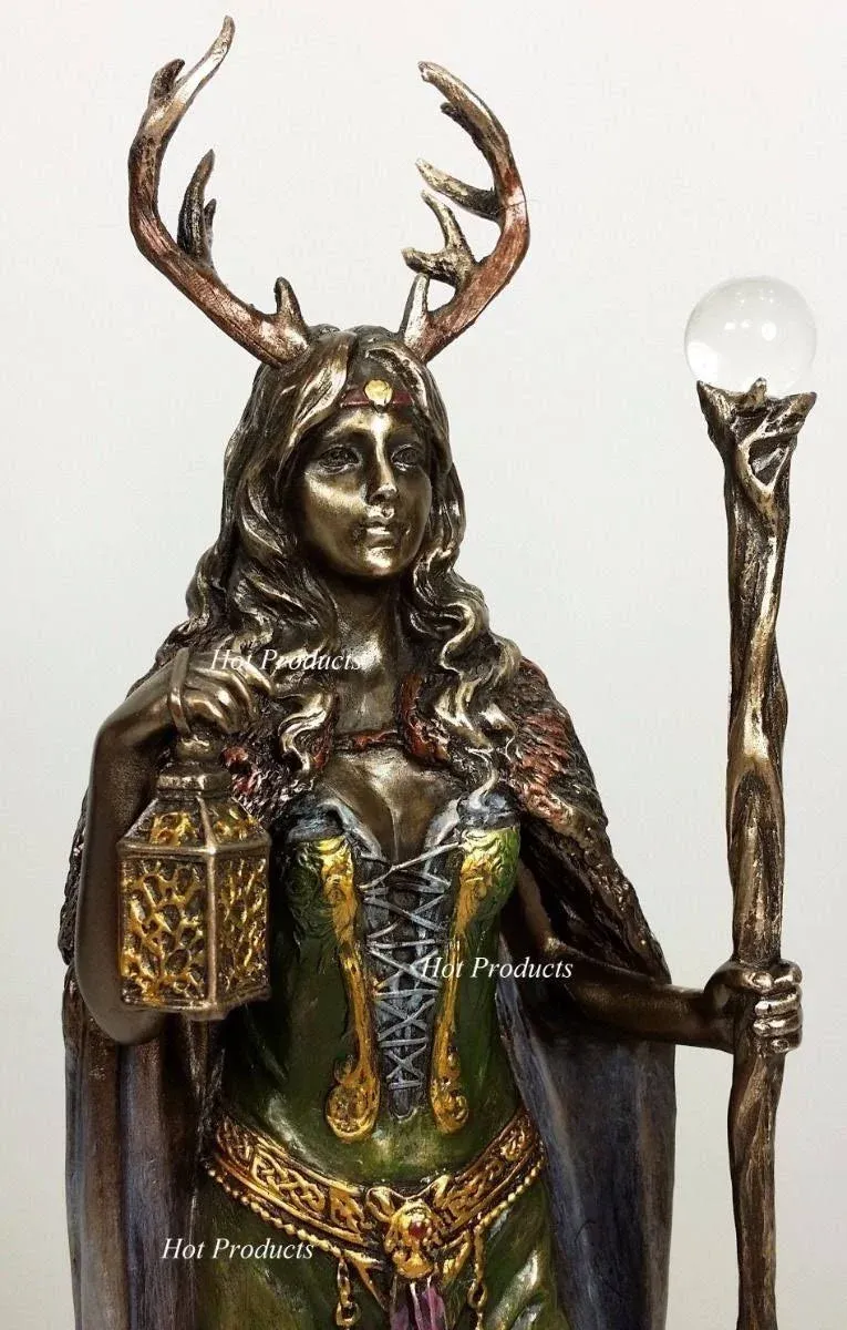 Veronese Design 10 7/8 Inch Elen of The Ways Guardian of The Forrest Pagan Goddess Cold Cast Resin Bronze Finish Sculpture