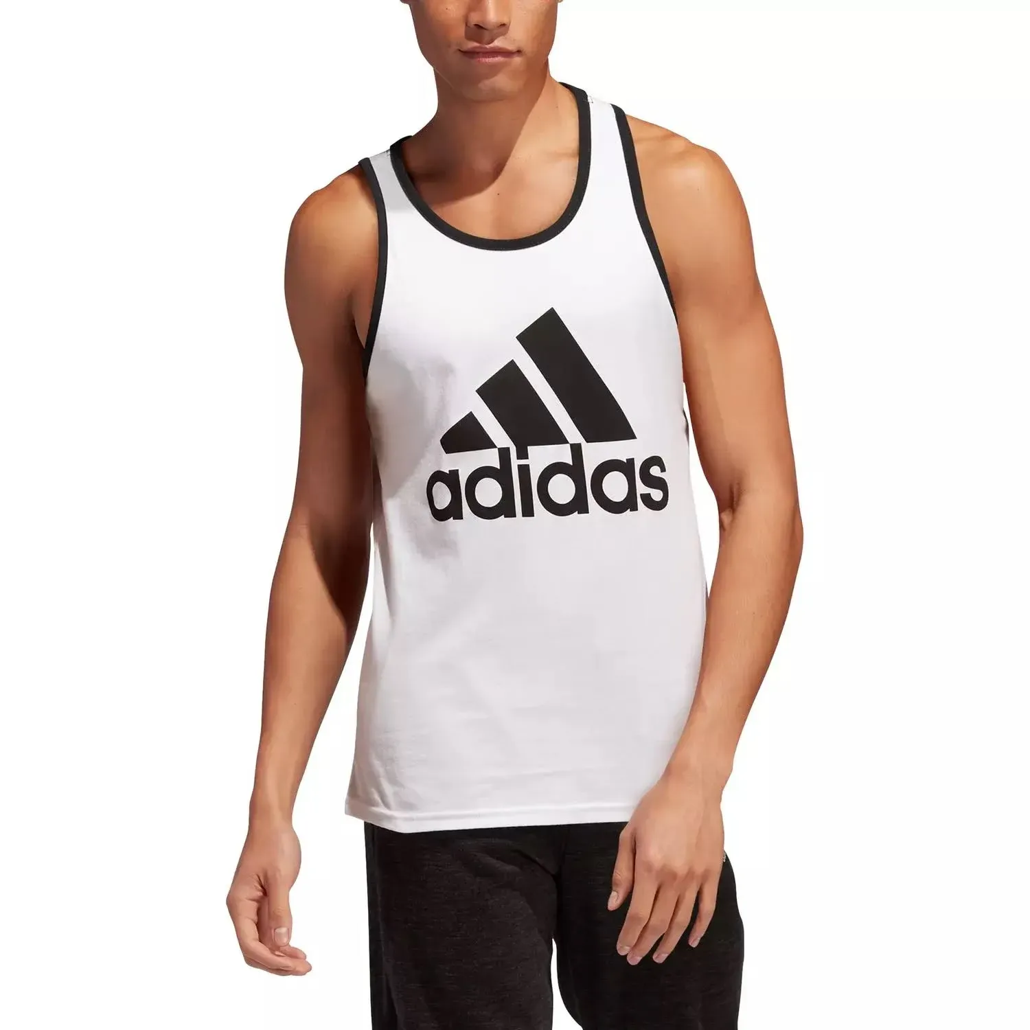 Adidas Men's Badge of Sport Classic Tank White Black Size 2XL