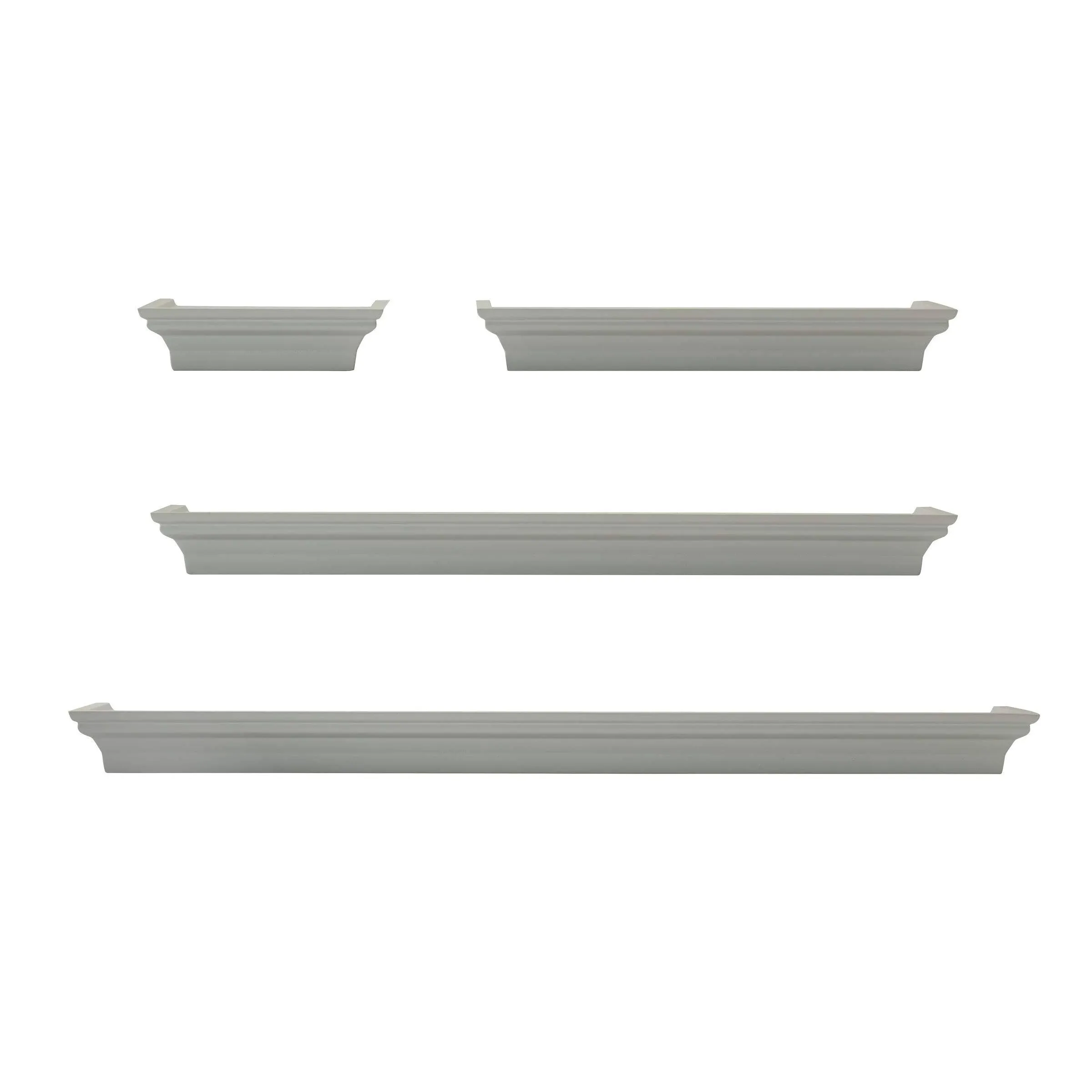 Melannco Wall Shelves - Set of 4, White