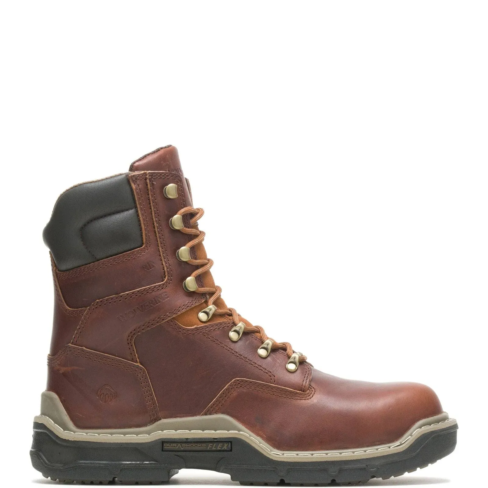 Wolverine Raider DuraShocks CarbonMax 8&#034; W211103 Mens Brown Wide Work Boots