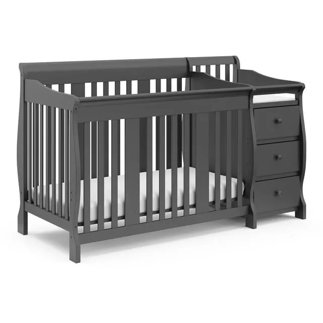 Storkcraft Portofino 5-in-1 Convertible Baby Crib and Changer, Espresso