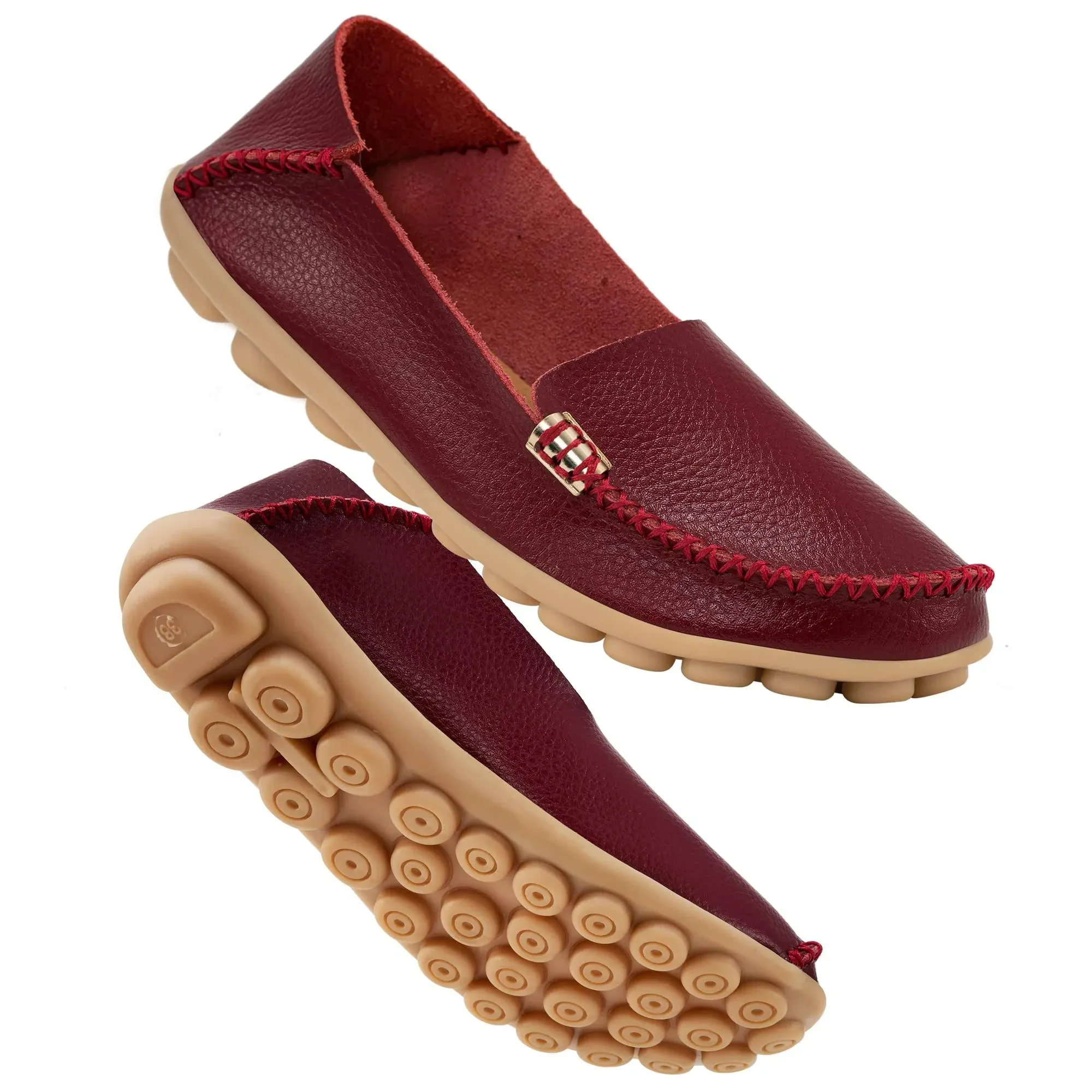 DUOYANGJIASHA Women's Comfortable Loafers Casual Round Toe Moccasins Wild Driving Flats Soft Walking Shoes Women Slip On