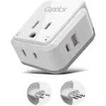 Ceptics Italy, Chile, Rome Power Plug Adapter Travel Set, 20W PD & QC, Safe Dual USB & USB-C 3.1a - 2 USA Socket - Compact - Use in Lybia, Tunisia,