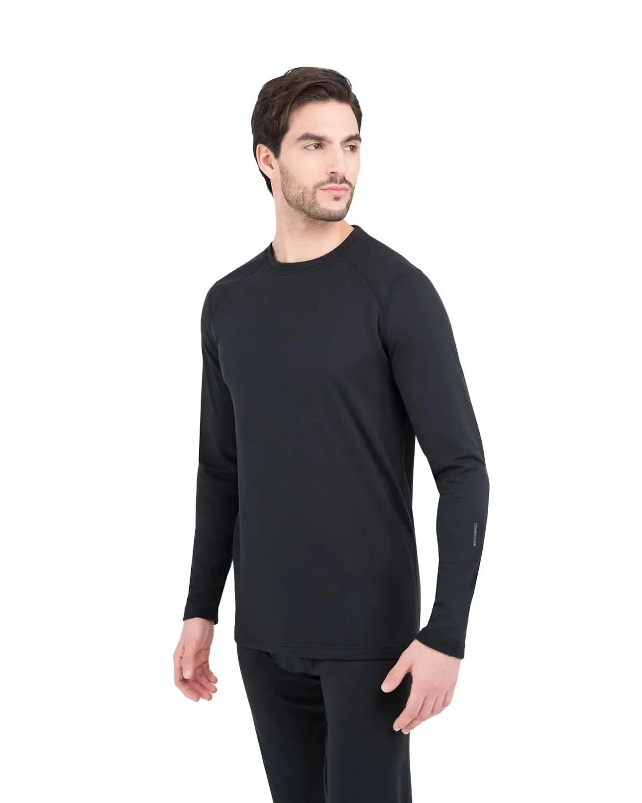 Terramar Men's Military Fleece Crew, Black