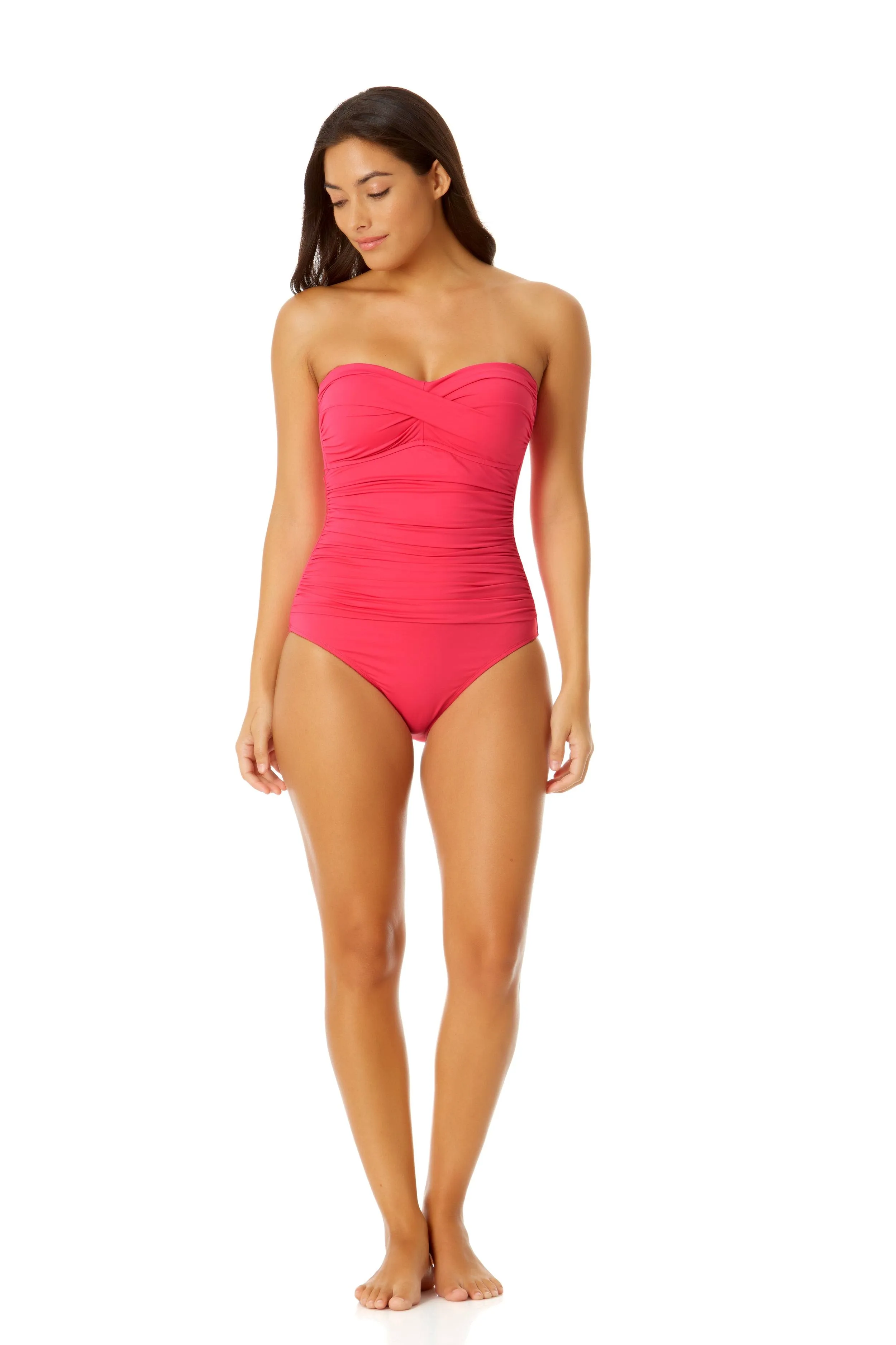 Anne Cole Women's Twist Front Shirred One Piece Swimsuit