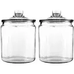 Anchor Hocking Heritage Hill 1/2 Gallon Glass Jar with Lid, Set of 2