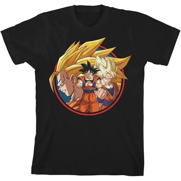 Dragon Ball Super Goku Group Art Youth Black T-Shirt