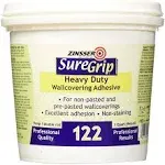 SureGrip 122 Wallcovering Adhesive, Clear, 1-Qt.