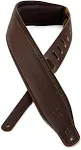 Levy's 3 inch Top Grain Leather Guitar Strap Dark Brown