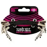 Ernie Ball Flat Ribbon 1/4" TS Patch Cable - 3" (3-Pack) | Reverb