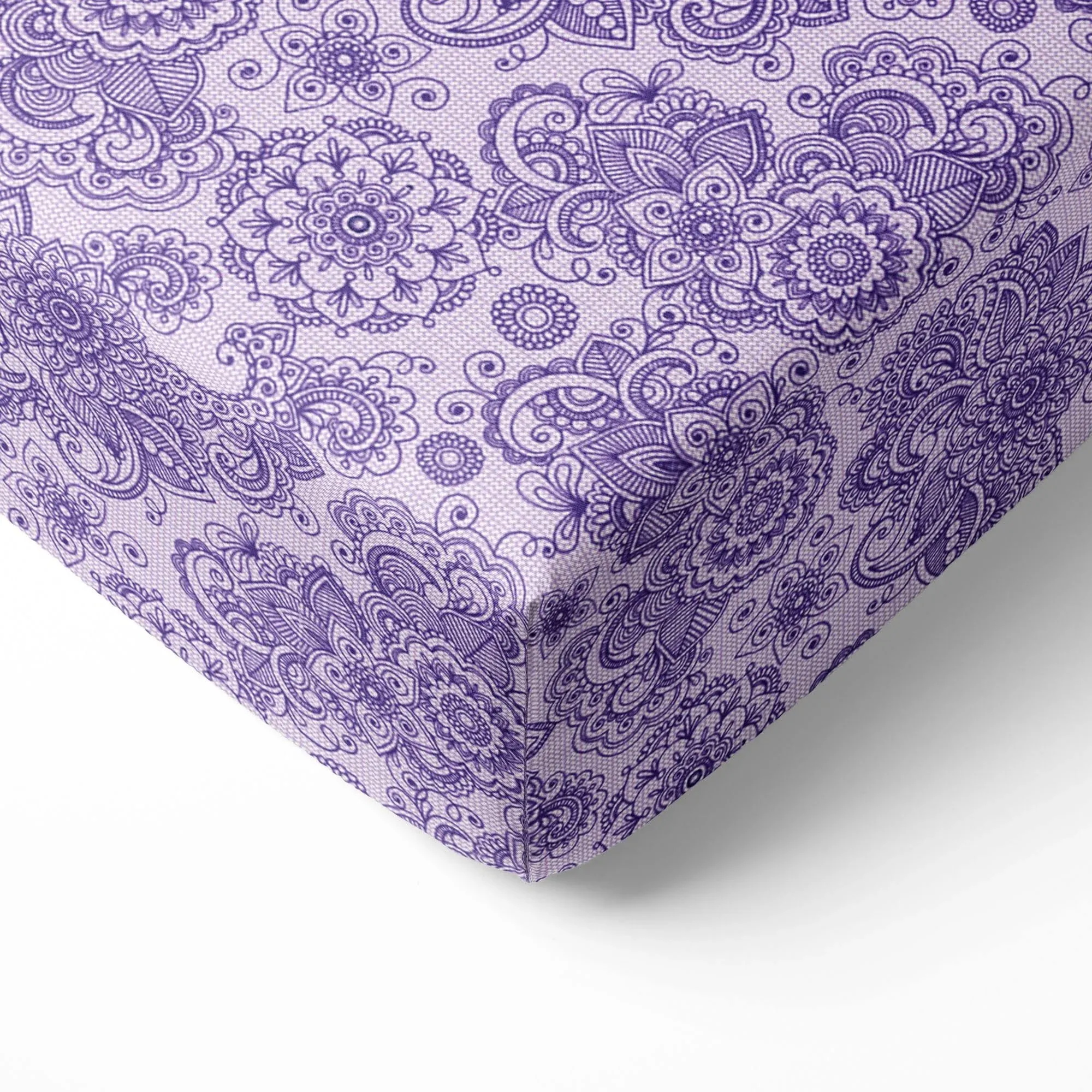 Bacati - Paisley Floral 100 Percent Cotton Percale 2 Pack Crib/Toddler Bed Fitted ...