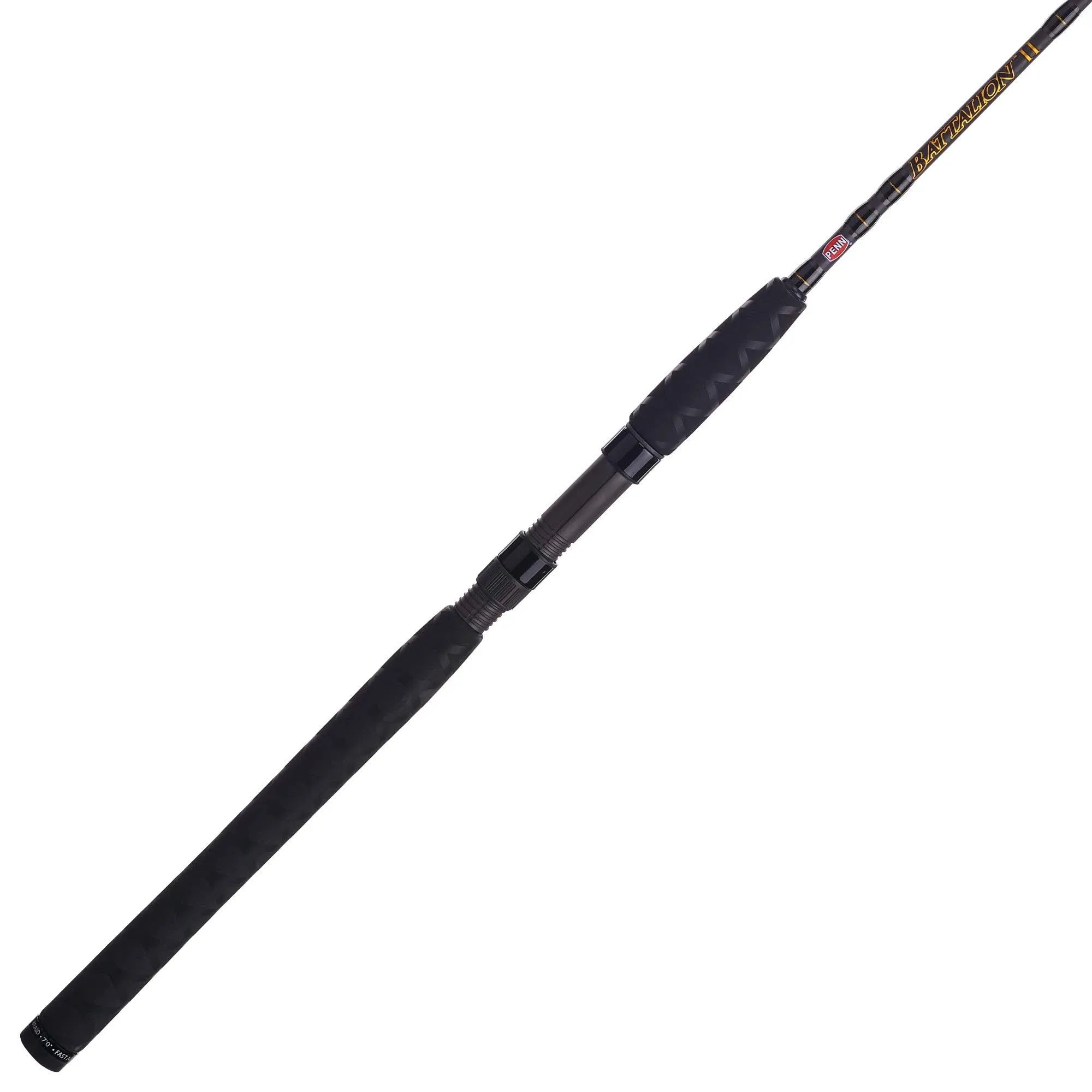 PENN Fishing Battalion II Inshore Casting Fishing Rod, Black/Gold, BATINII1220C70, 7' - Medium Heavy - 1pc