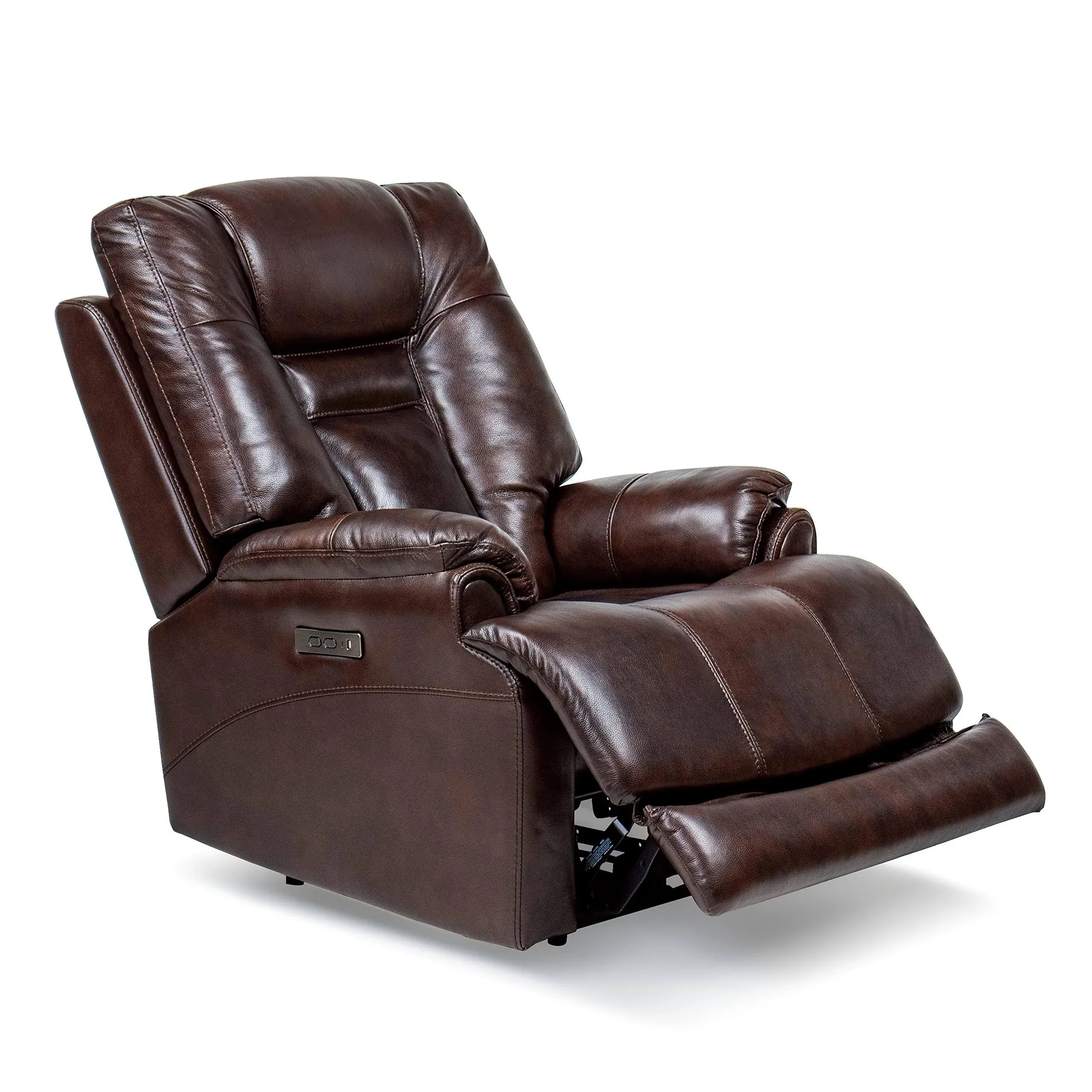 EMKK Leather Zero Gravity Power Recliner Chair with Headrest Modern Single Sofa ...