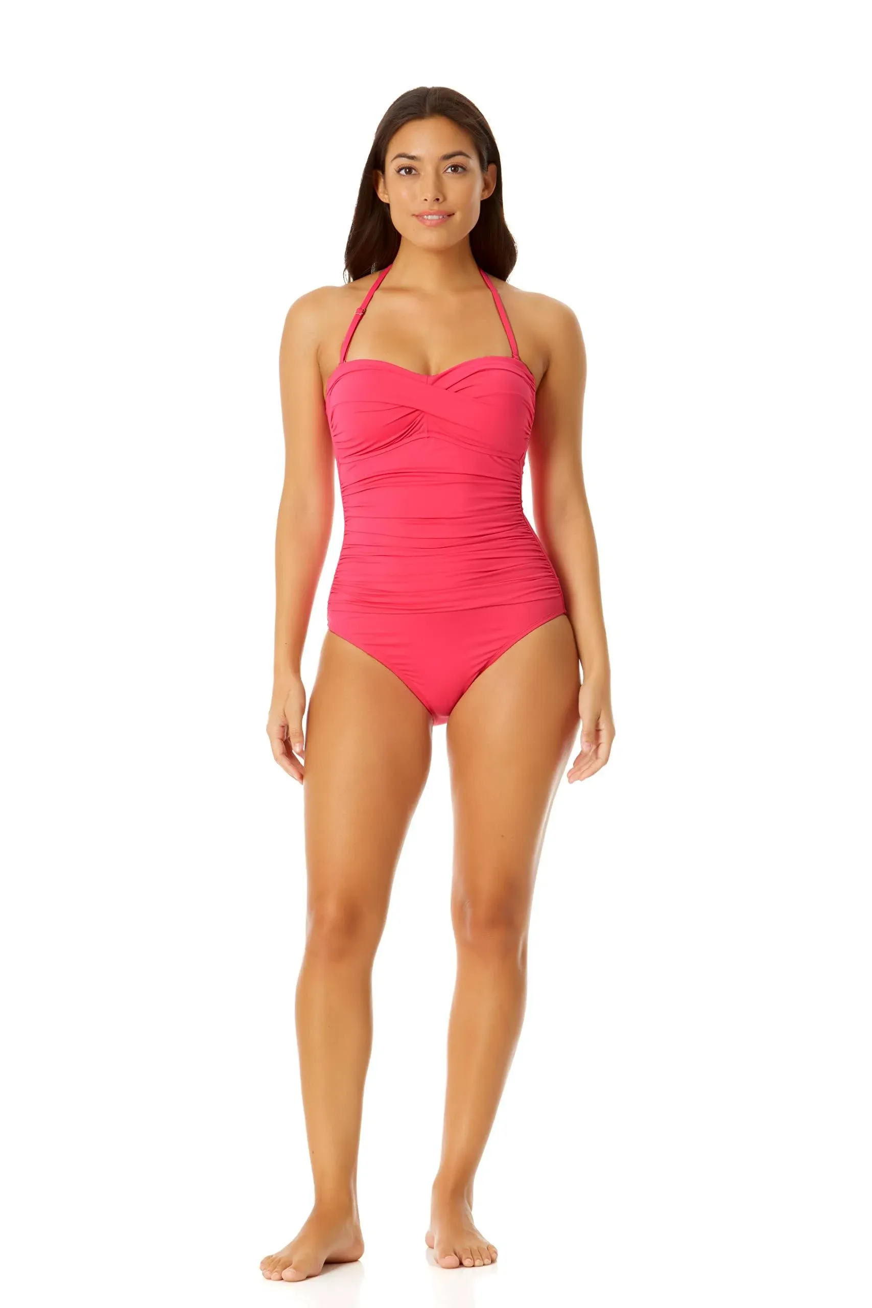 Anne Cole Women's Twist Front Shirred One Piece Swimsuit