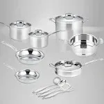 Mockins 15 Piece Premium Grade Stainless Steel Cookware 15 Set