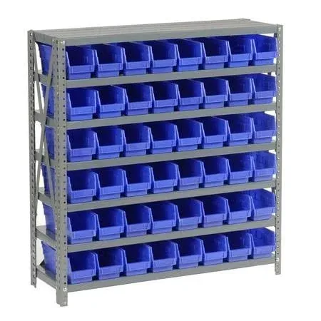 Global Industrial Steel Shelving with 48 4"H Plastic Shelf Bins