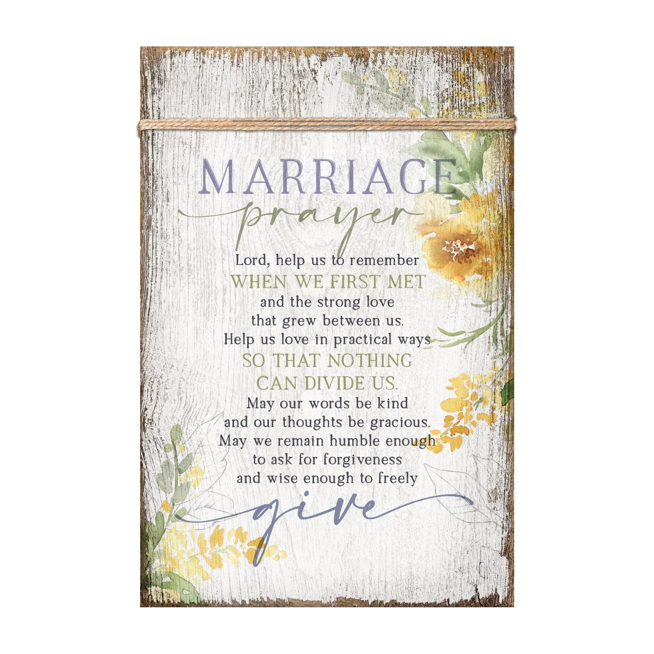 Dexsa 212272 6 x 9 in. Timeless Twine-Marriage Prayer Plaque