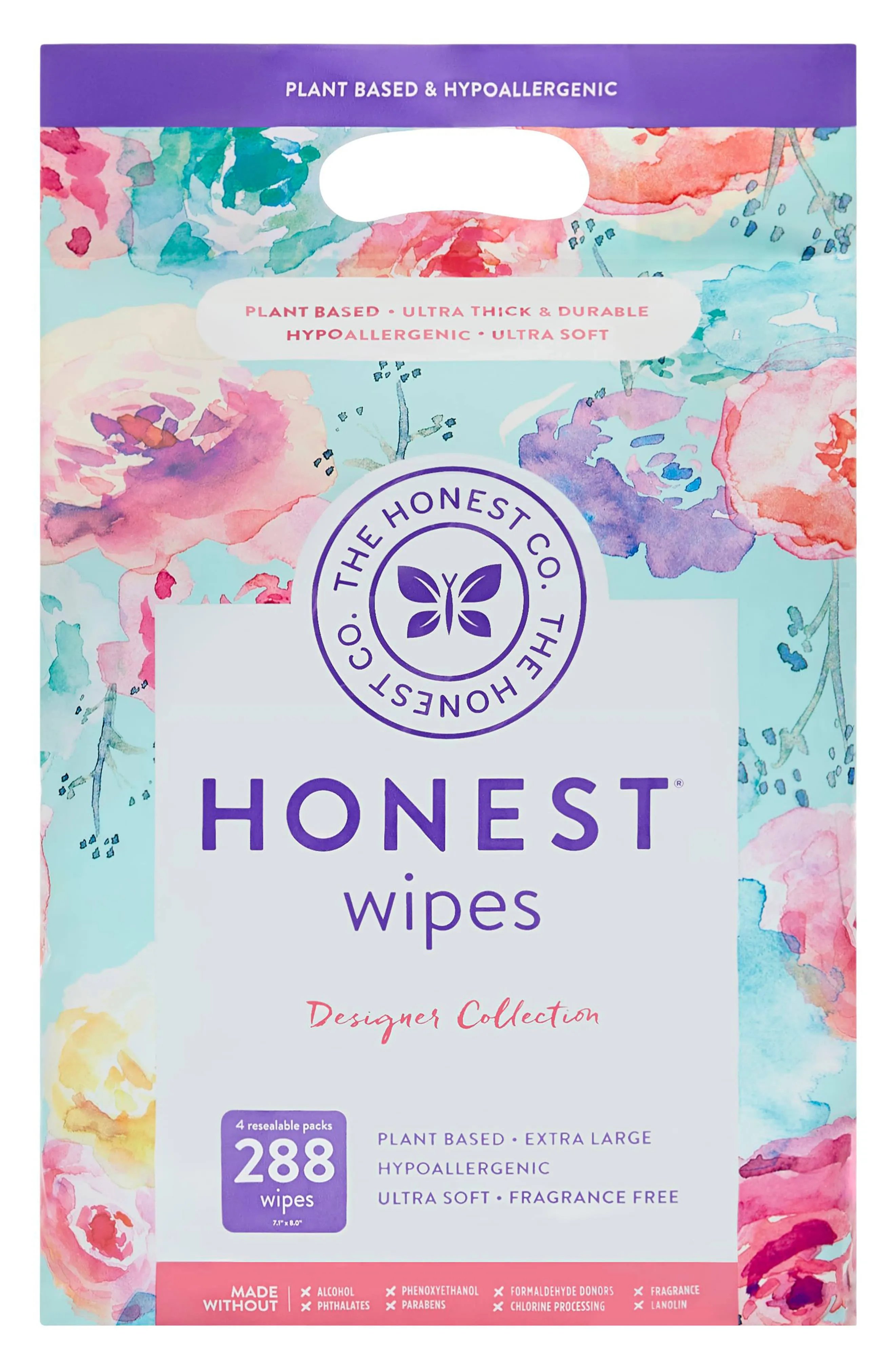 Honest Wipes, Plant-Based, Gentle + Durable - 288 wipes