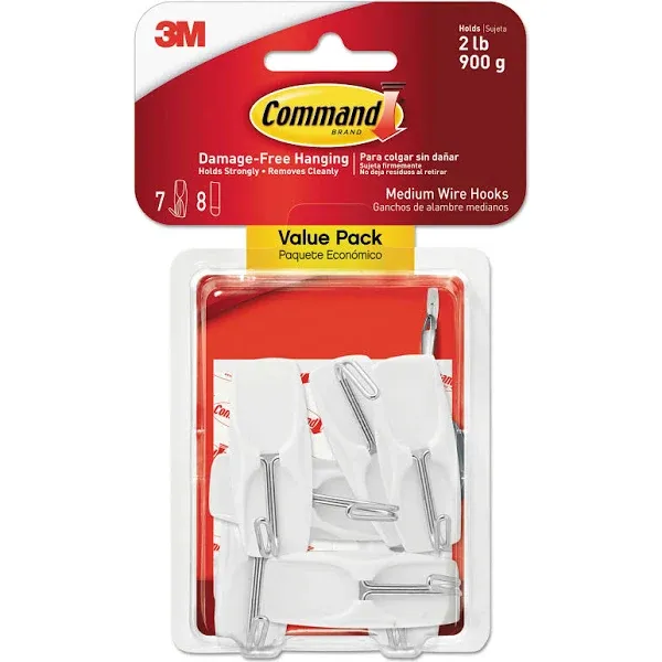 Command Medium Wire Toggle Hooks, Damage Free Hanging Wall Hooks with Adhesive Strips, No Tools Wall Hooks for Hanging Organizational Items in Living Spaces, 35 White Hooks and 40 Command Strips