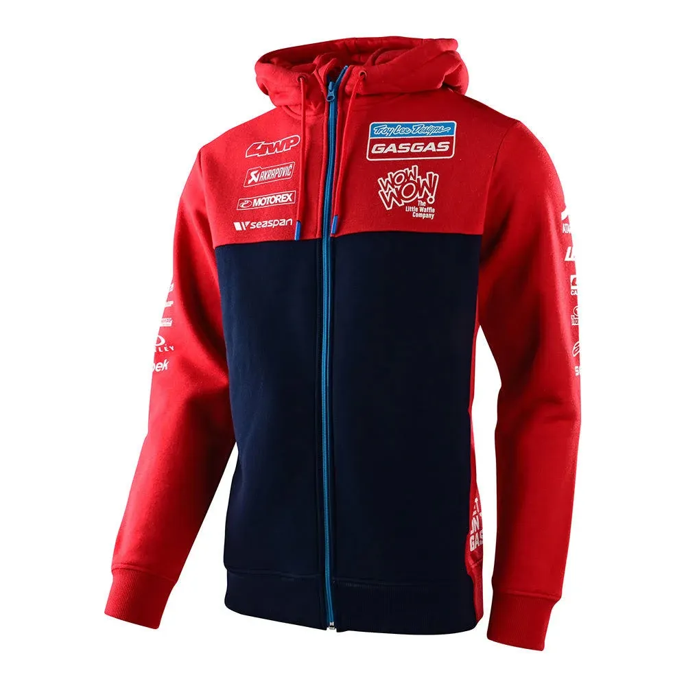 Troy Lee GasGas Team Zip-Up Hoody Red Heather/Navy M