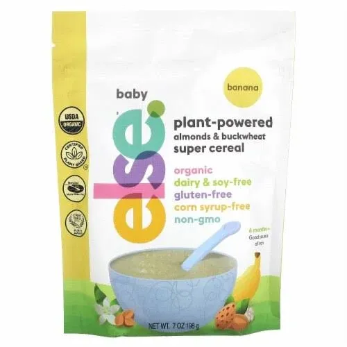 Else Nutrition Baby Cereal Stage 1 for 6 months+, High Iron, Plant Protein, Organic, Whole foods, Vitamins and Minerals