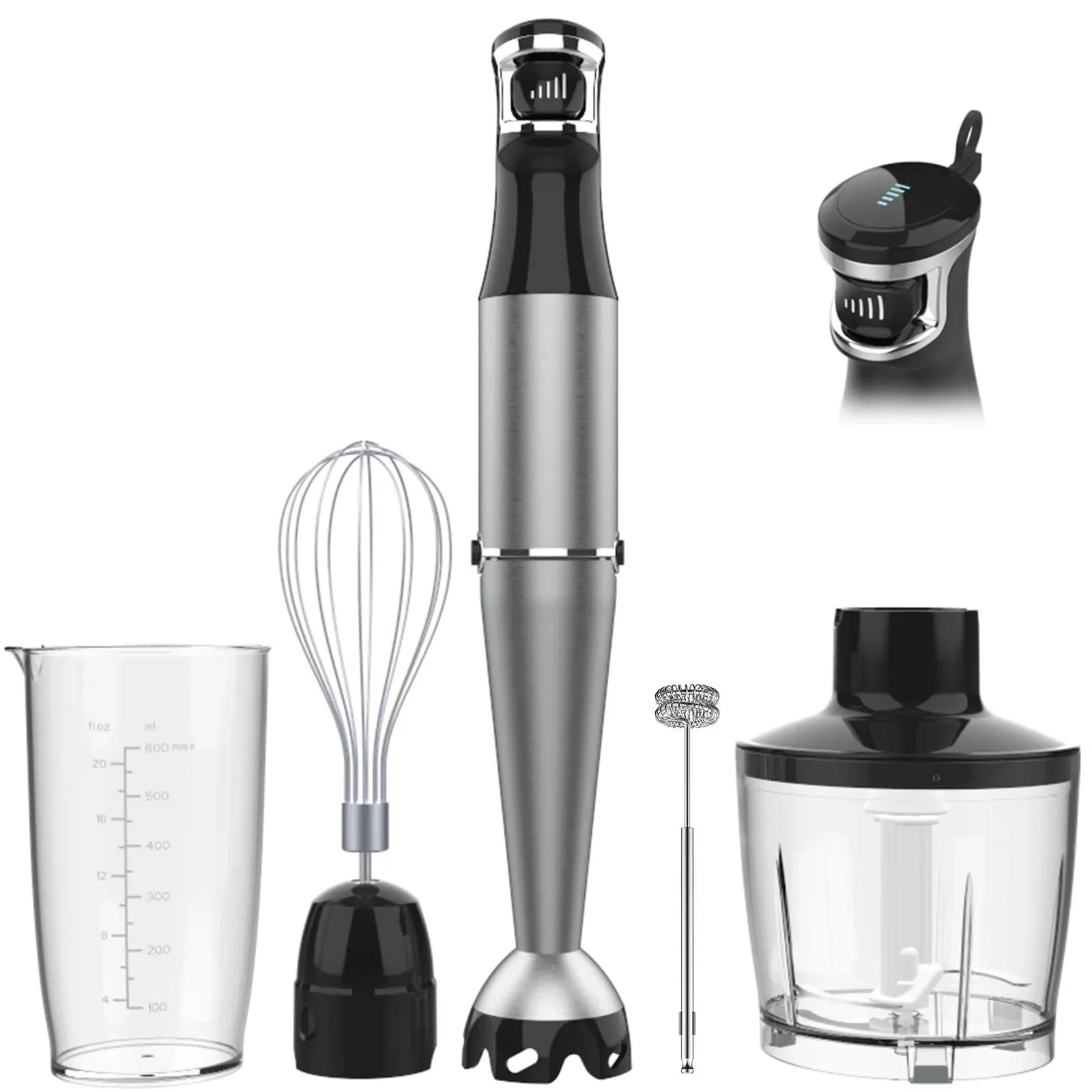 Immersion Blender Handheld Hand Blender 1100W, Trigger Variable Speed 5 in 1 ...