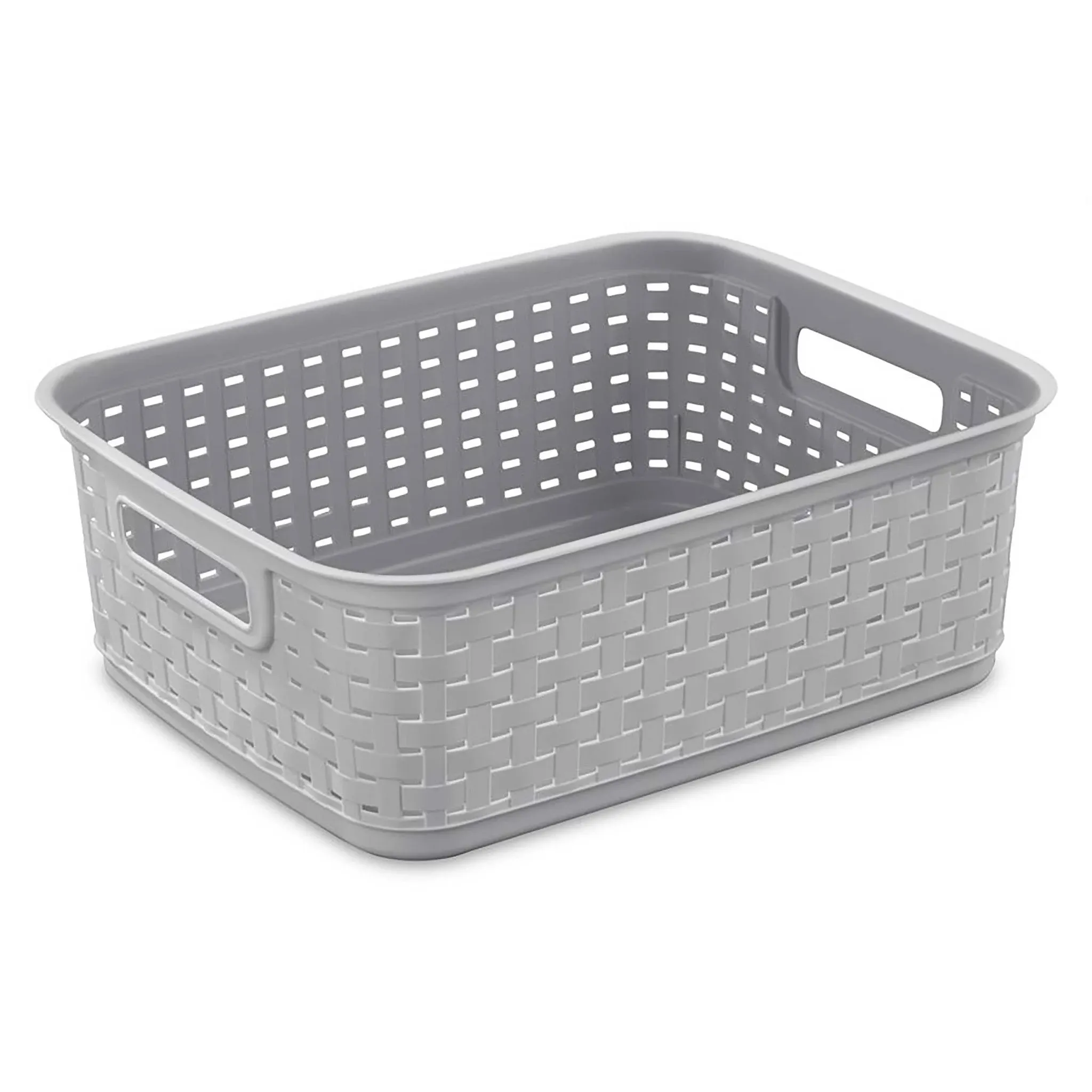 Sterilite Short Weave Grey Cement Basket