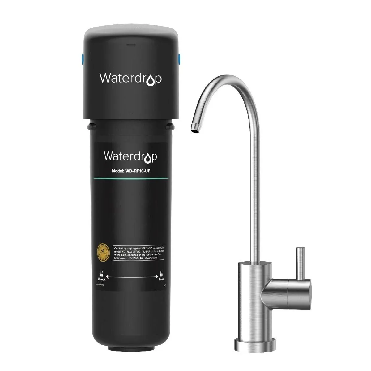 Undersink Ultrafiltration Water Filter System with Dedicated Faucet