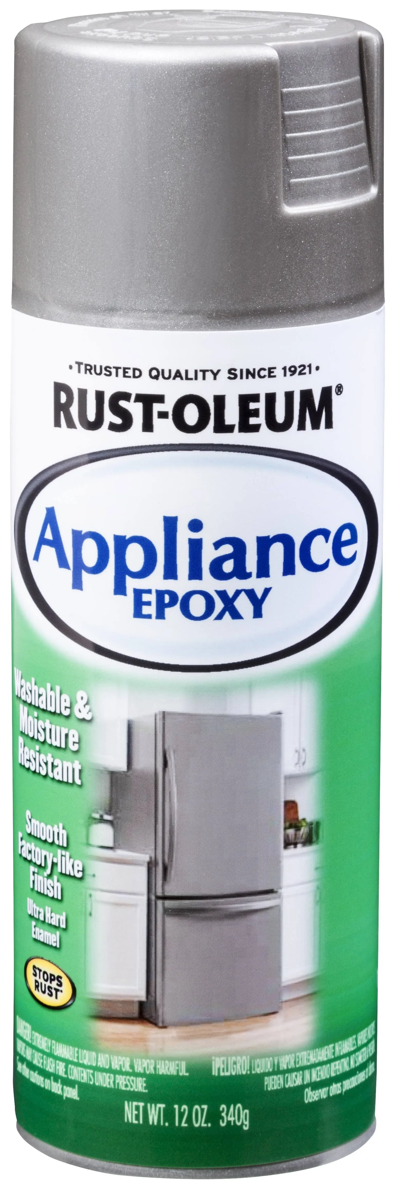 Rust-Oleum 7887830 Specialty Appliance Epoxy Spray Paint, 12 oz, Stainless Steel