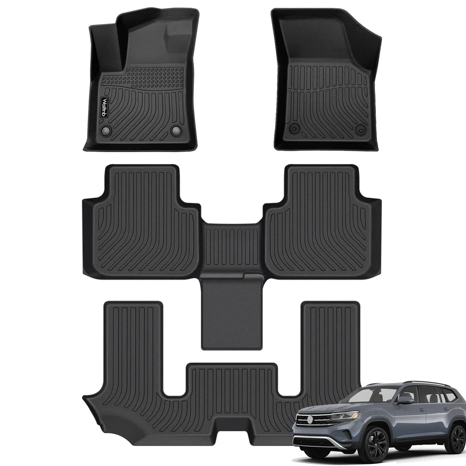 Wailtnb Floor Mats Custom for Volkswagen Atlas (6 Passenger Bucket) 2024-2018...