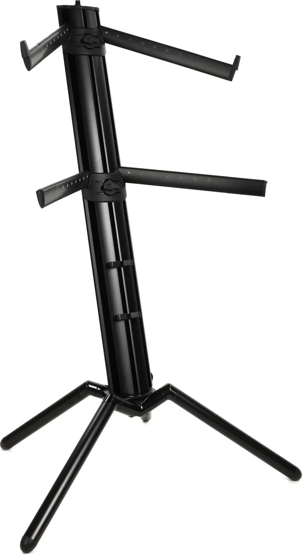 K&amp;M Spider Pro Double Tier Keyboard Stand Silver w/ Microphone Boom Connection