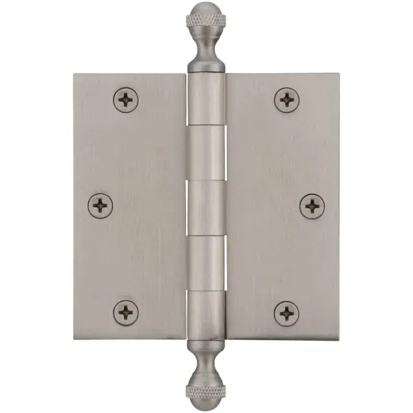 Grandeur Hardware 3.5" Acorn Tip Residential Hinge Square Corners in Satin Nickel