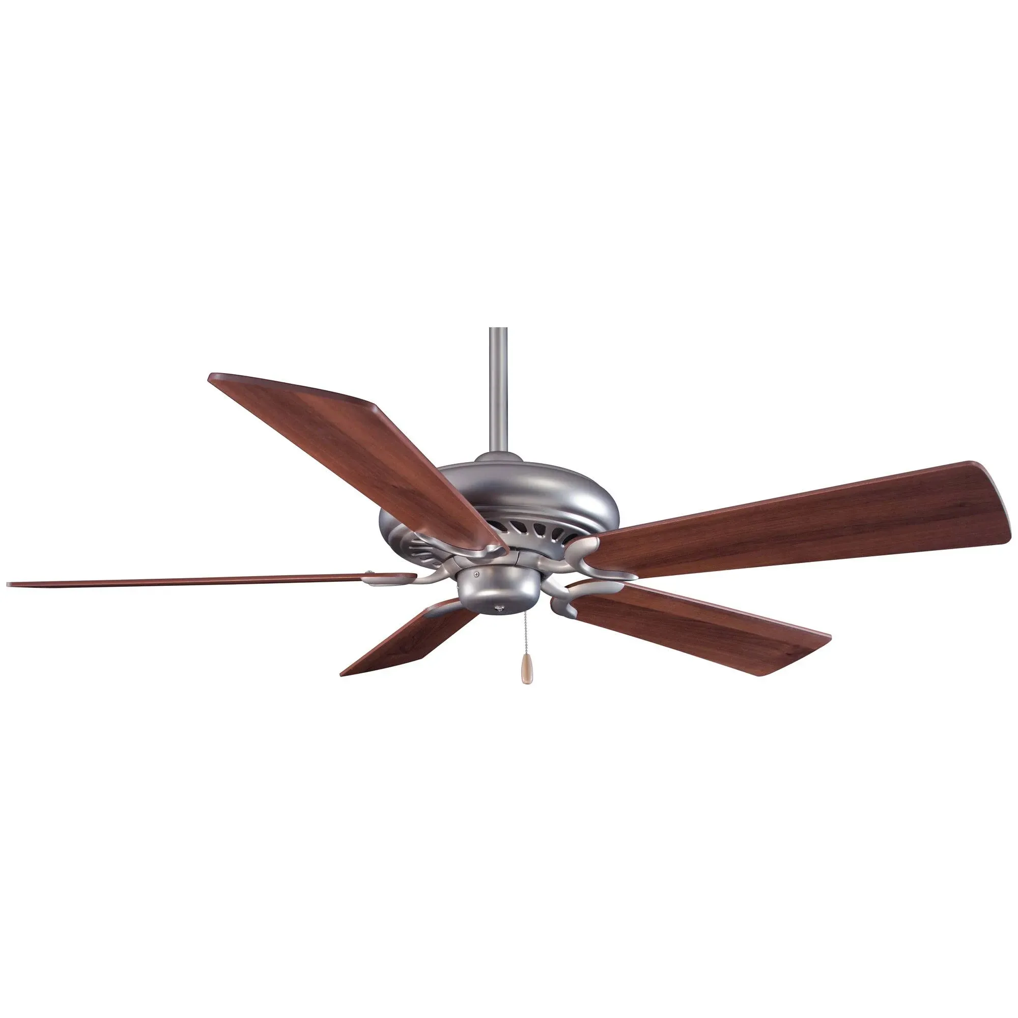 Minka-Aire Supra 52" Ceiling Fan No Light - Brushed Steel - Dark Walnut Blades